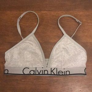 Calvin Klein Adjustable Grey Bralette M